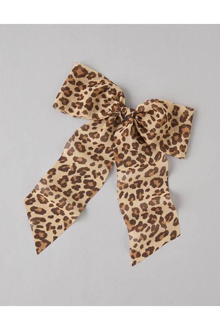 AE Drapey Leopard Bow Clip Women's Product Image