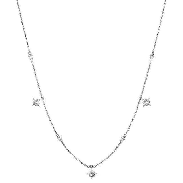 Sterling Shimmer Cubic Zirconia Star Necklace, Womens Product Image