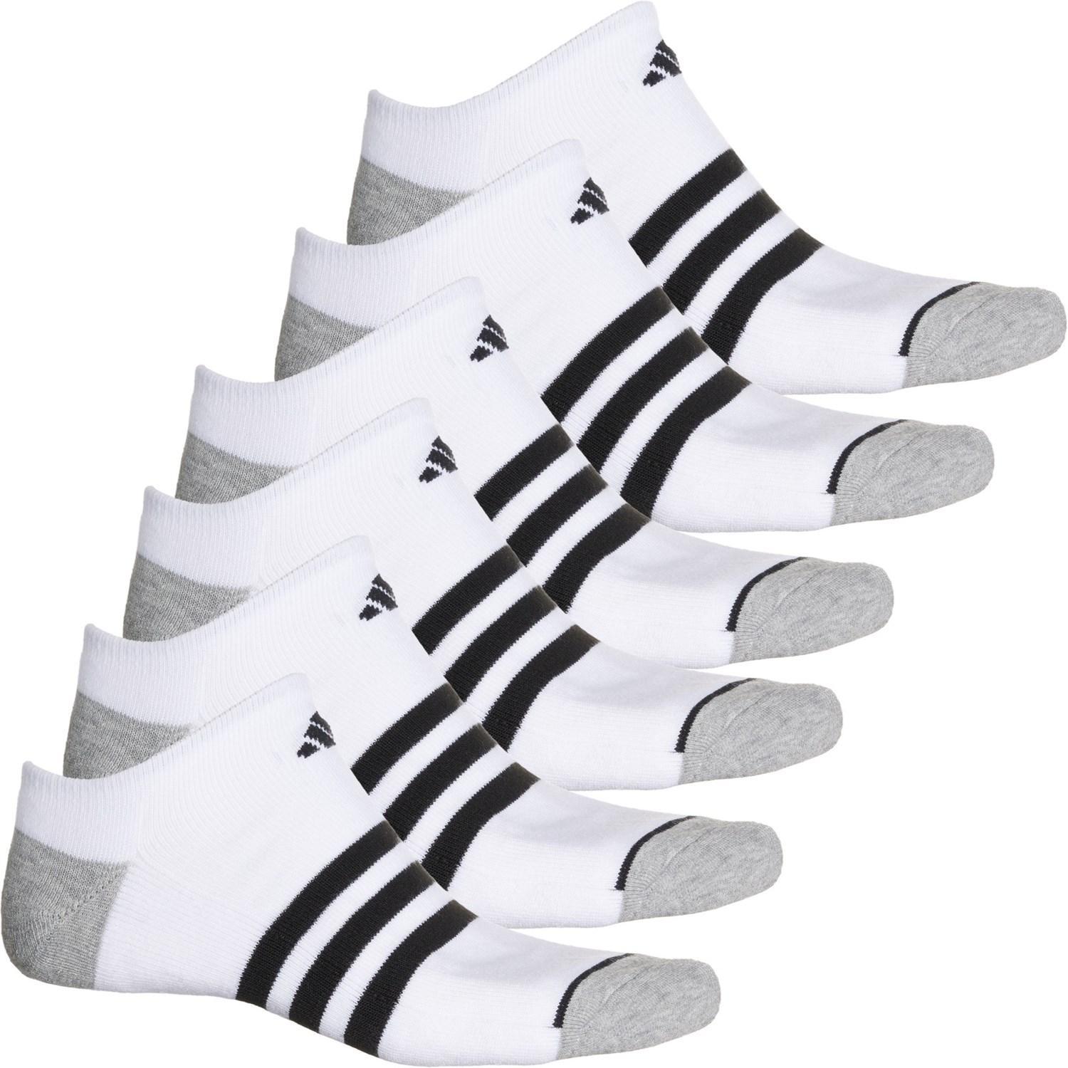 adidas Cushioned 3-Stripe No-Show Socks - 6-Pack, Below the Ankle (For Men) Product Image