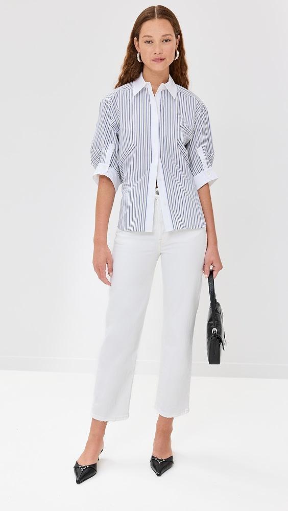 SIMKHAI Gemma Three Quarter Sleeve Shirt | Shopbop Product Image