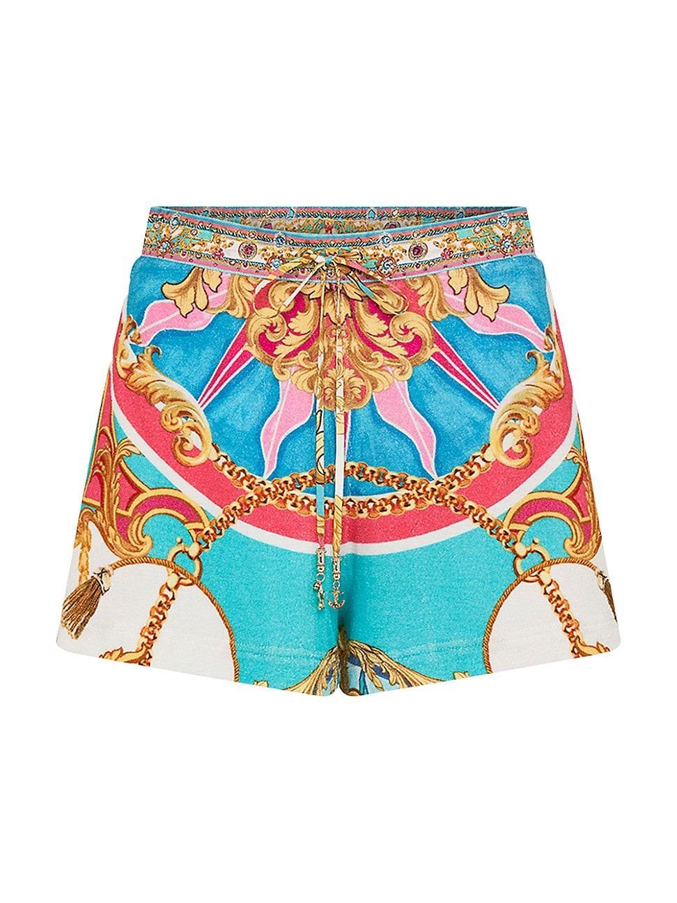 Womens Abstract-Print Cotton Shorts Product Image