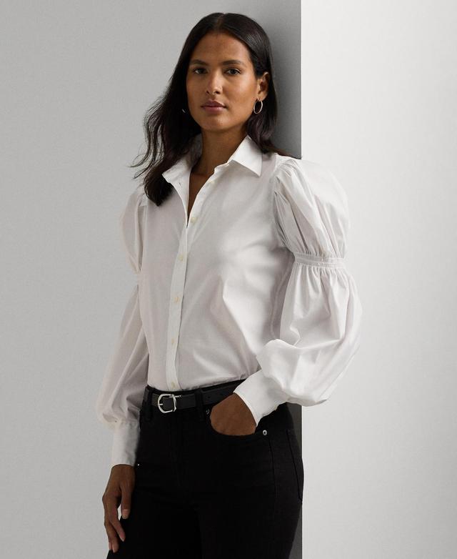 Lauren Ralph Lauren Womens Blouson-Sleeve Shirt Product Image