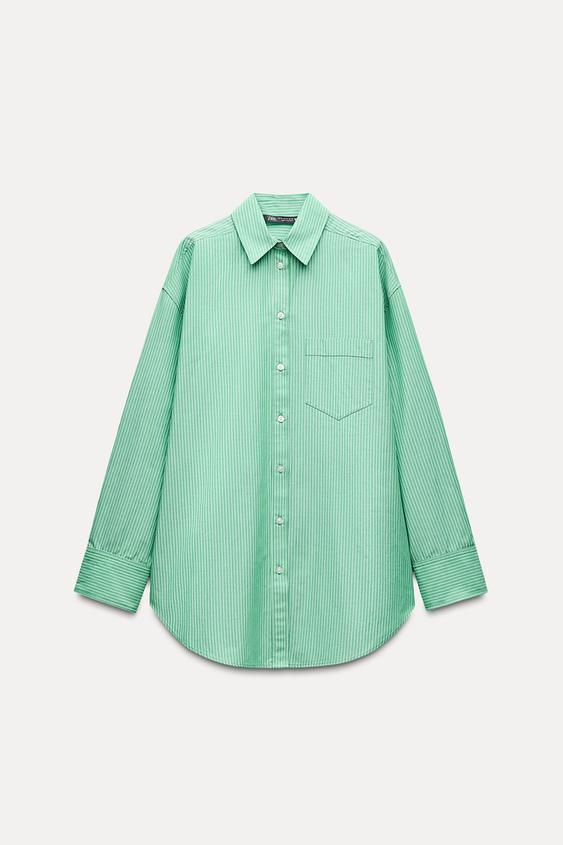 OVERSIZED STRIPED POPLIN SHIRT Product Image