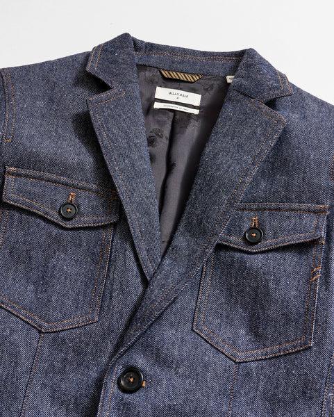 Wool Denim Blazer -  Product Image