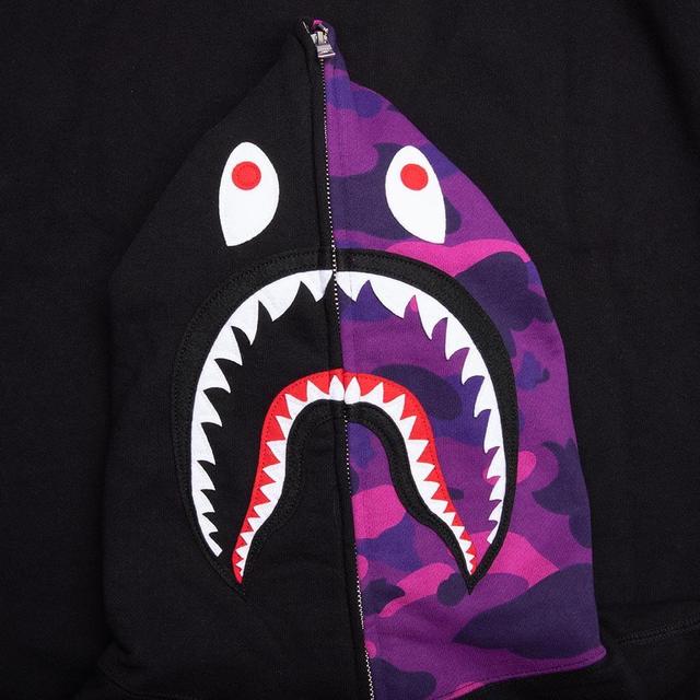 Color Camo Shark Full Zip Hoodie - Purple Male Product Image