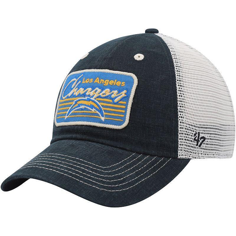 Mens 47 Brand Black Los Angeles Chargers Five Point Trucker Clean Up Adjustable Hat - Black Product Image