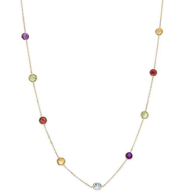 Tiara 10k Gold Multi Gemstone Necklace, Womens Product Image