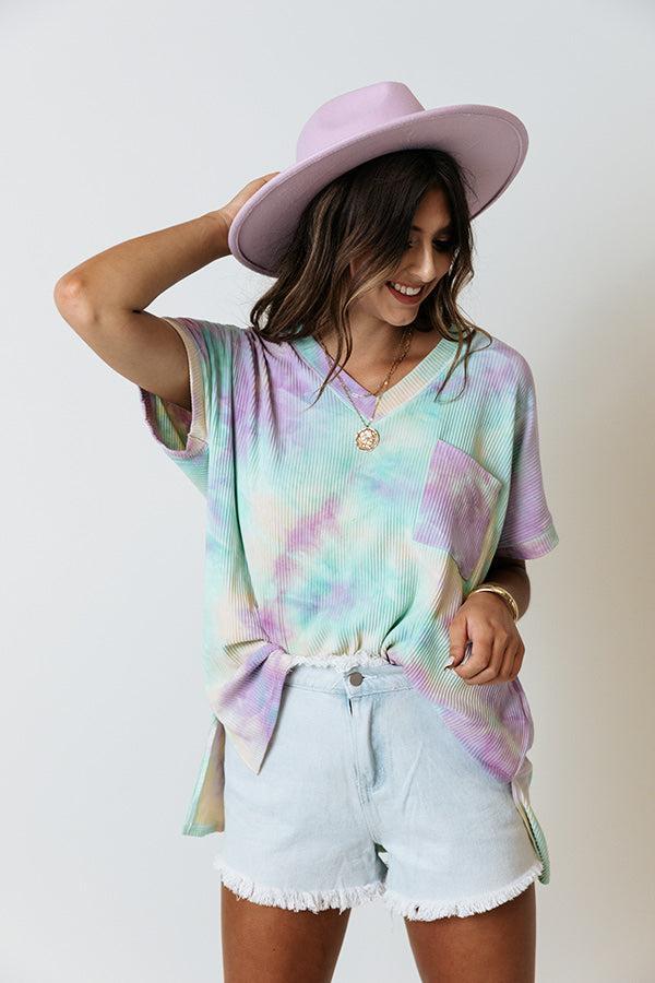 Weekend Hang Out Tie Dye Shift Tee In Lavender Product Image