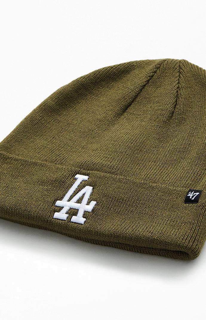 47 Brand Olive LA Beanie in Olive/White Product Image