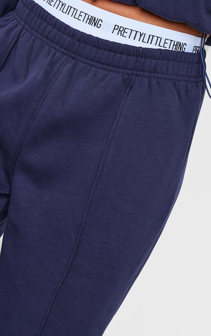 Blue Grey Seam Detail Wide Leg Sweatpants Product Image