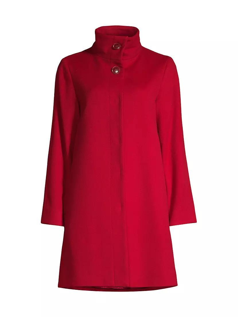 Wool-Cashmere Stand Collar Coat Product Image