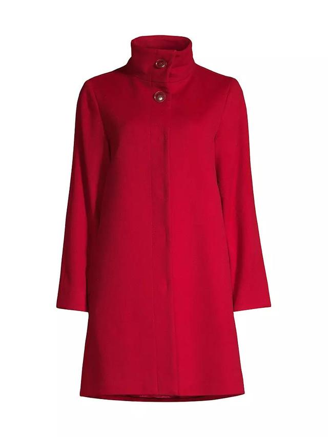 Wool-Cashmere Stand Collar Coat Product Image