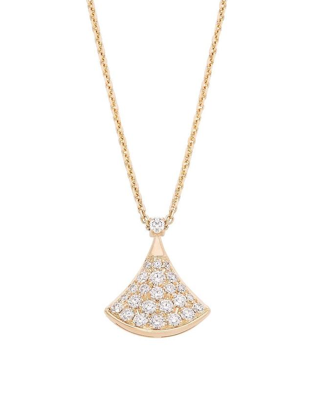 Womens Divas Dream 18K Rose Gold & Diamond Pav Pendant Necklace Product Image