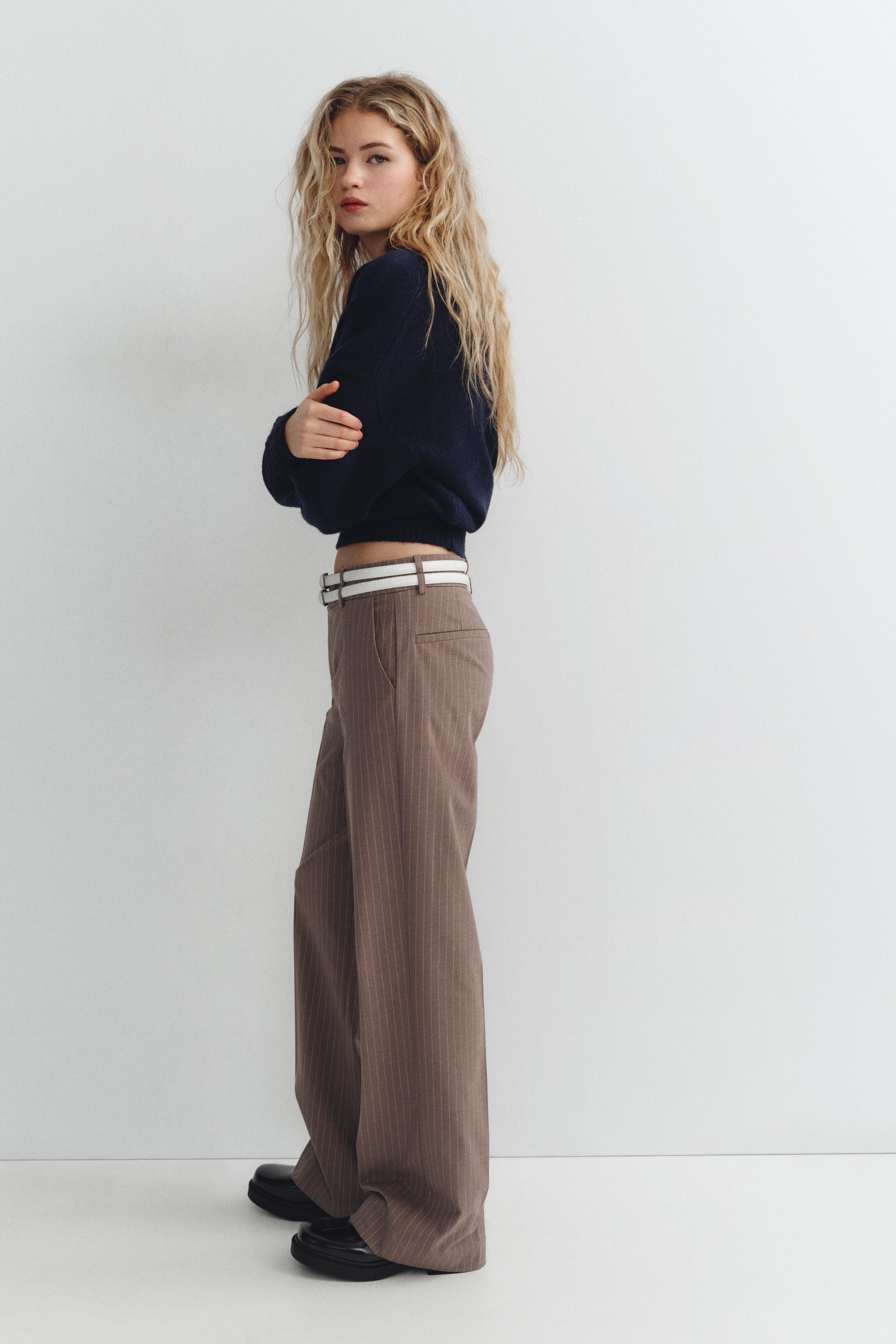 STRIPED PANTS EITH DOUBLE BELT Product Image