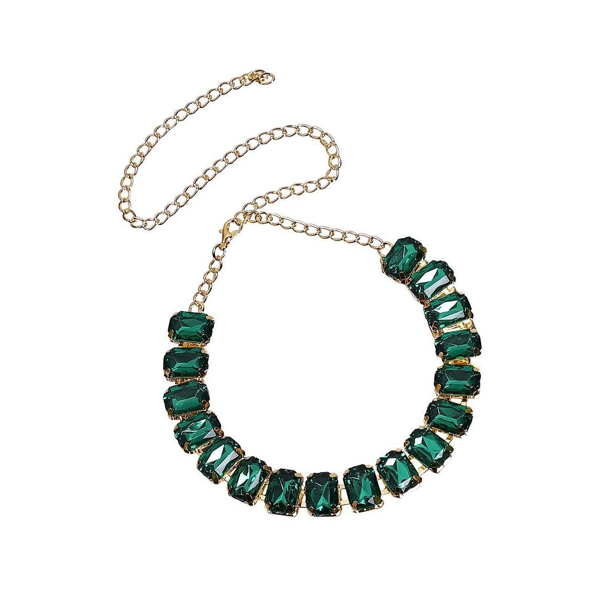 Sohi Womens Green Stone Strand Necklace Product Image