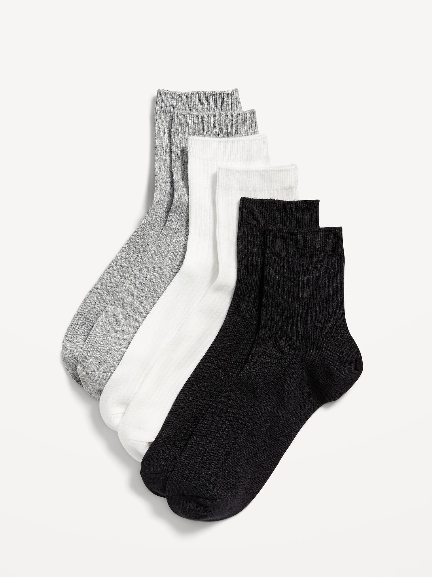 Rib-Knit Quarter Crew Socks 3-Pack For Women Product Image