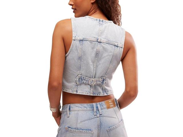 Free People Tate Denim Vest (Boardwalk Blues) Women's Clothing Product Image