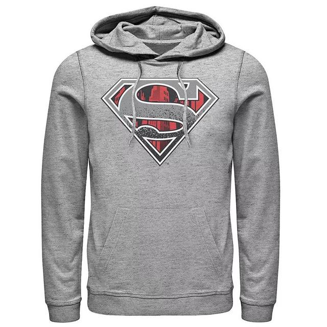 Mens DC Comics Superman Skyline Chest Logo Hoodie Product Image