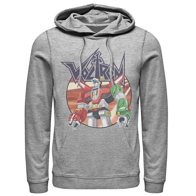 Mens Voltron: Classic Action Stance Hoodie Athletic Grey Product Image