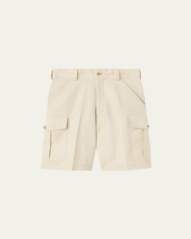 Mens Bizen Cotton-Linen Bermuda Cargo Shorts Product Image