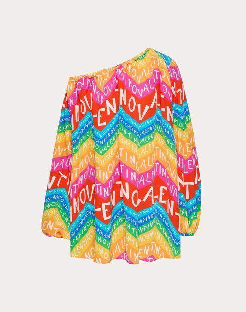 SHORT DRESS IN VALENTINO CHEVRON24 CREPE DE CHINE  Product Image