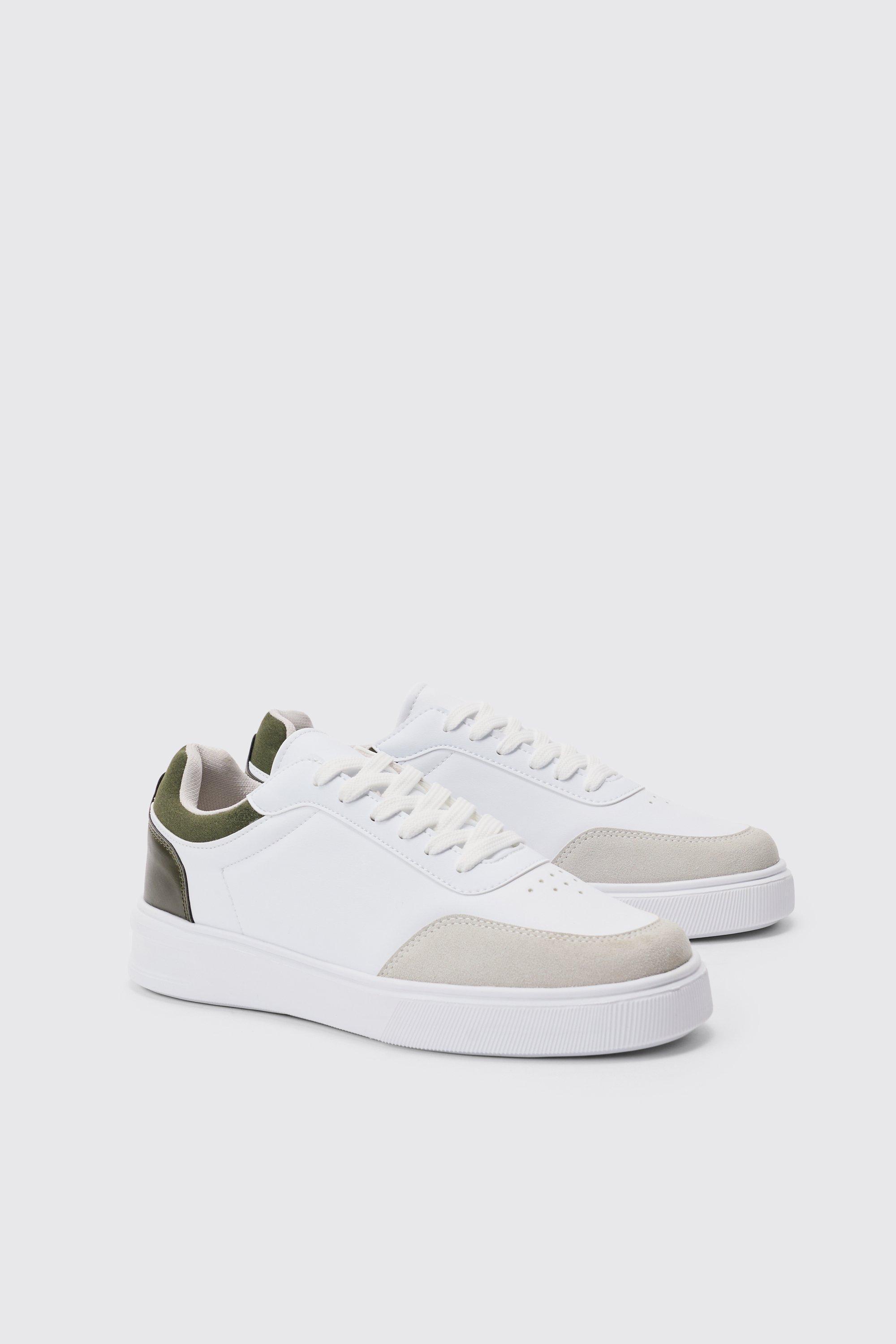 Chunky Sole Sneakers In White | boohooMAN USA Product Image