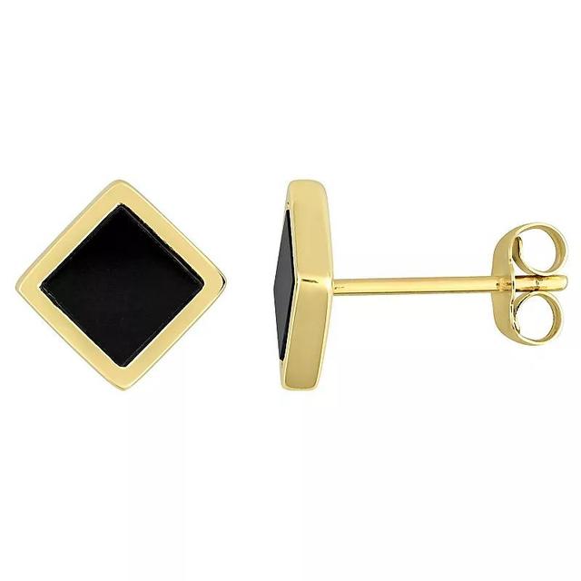 Stella Grace 14k Gold Square Black Onyx Stud Earrings, Womens Product Image