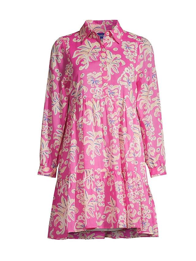 Womens Romy Tiered Printed Cotton Minidress Product Image