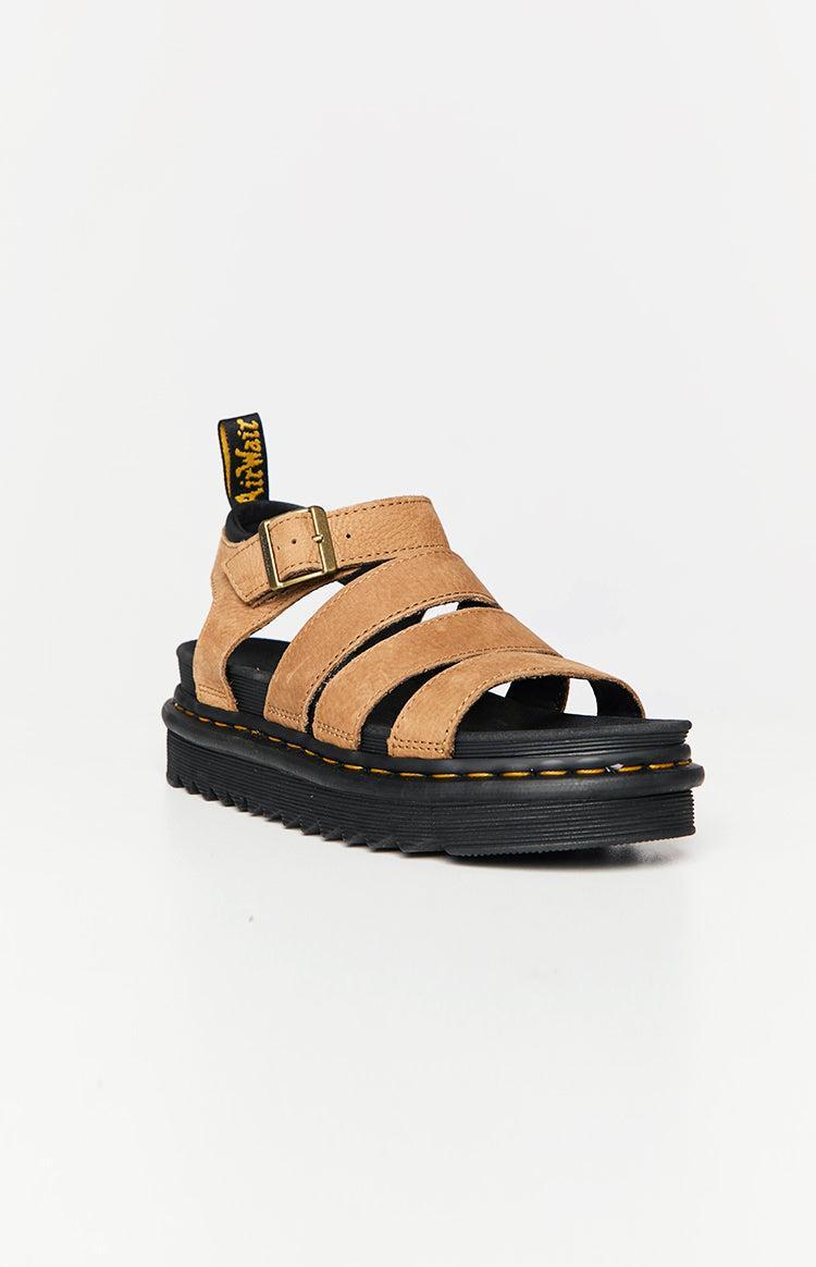 Dr. Martens Blaire 3 Strap Sandal Tan Tumbled Nubuck Product Image