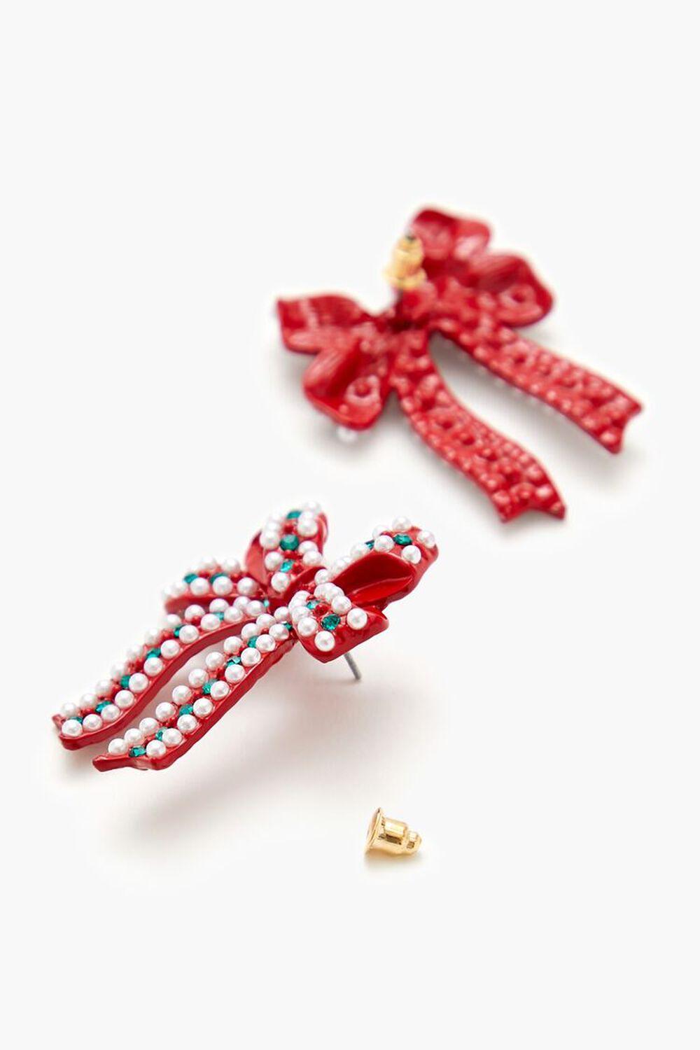 Rhinestone Bow Drop Earrings | Forever 21 Product Image