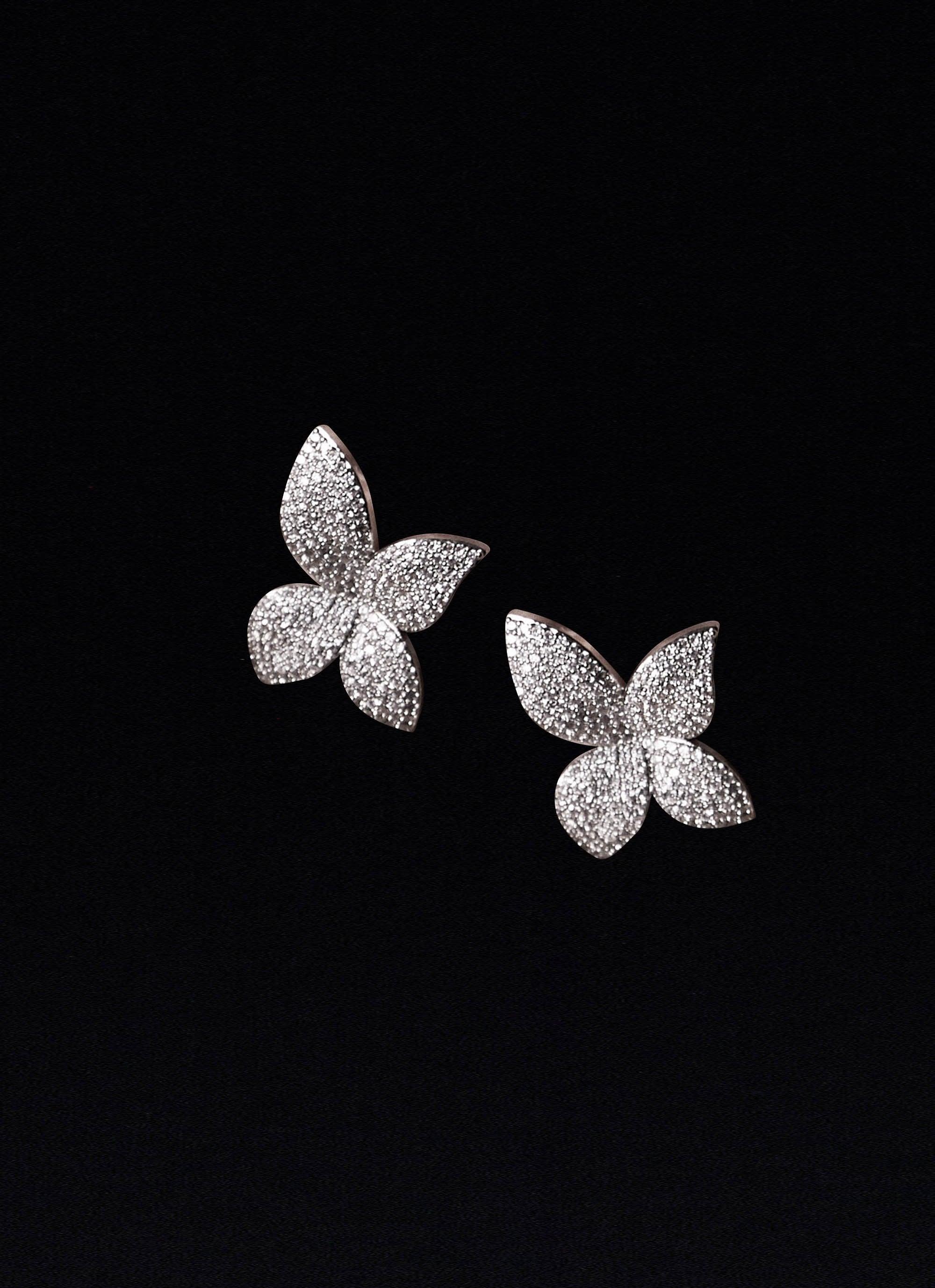 Brazen Diamante Stud Earrings - Silver Product Image