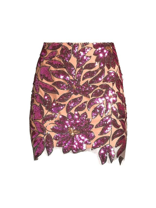 Womens Kristina Floral Garden Sequin Miniskirt Product Image