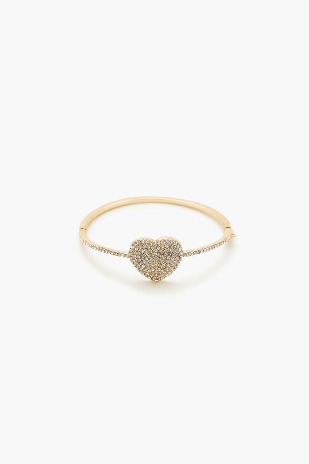 Rhinestone Heart Bangle Bracelet | Forever 21 Product Image