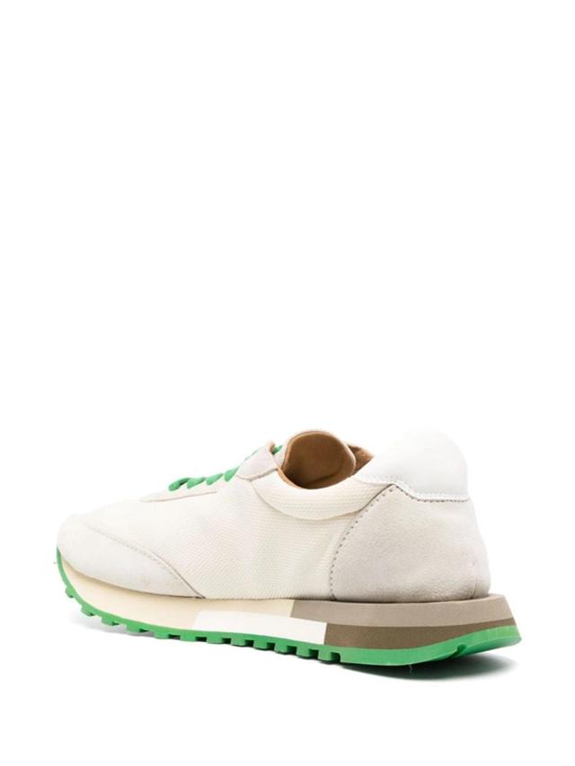 THE ROW Owen Color-block Mesh And Suede Sneakers In Ivory Green Product Image