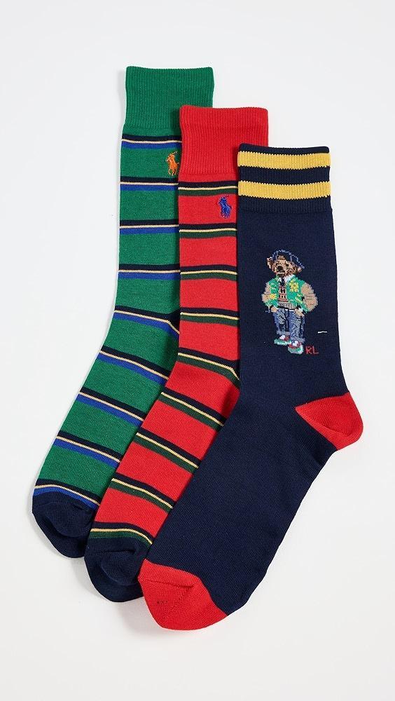 Polo Ralph Lauren American Heritage Bear Socks 3 Pack Gift Box | Shopbop Product Image