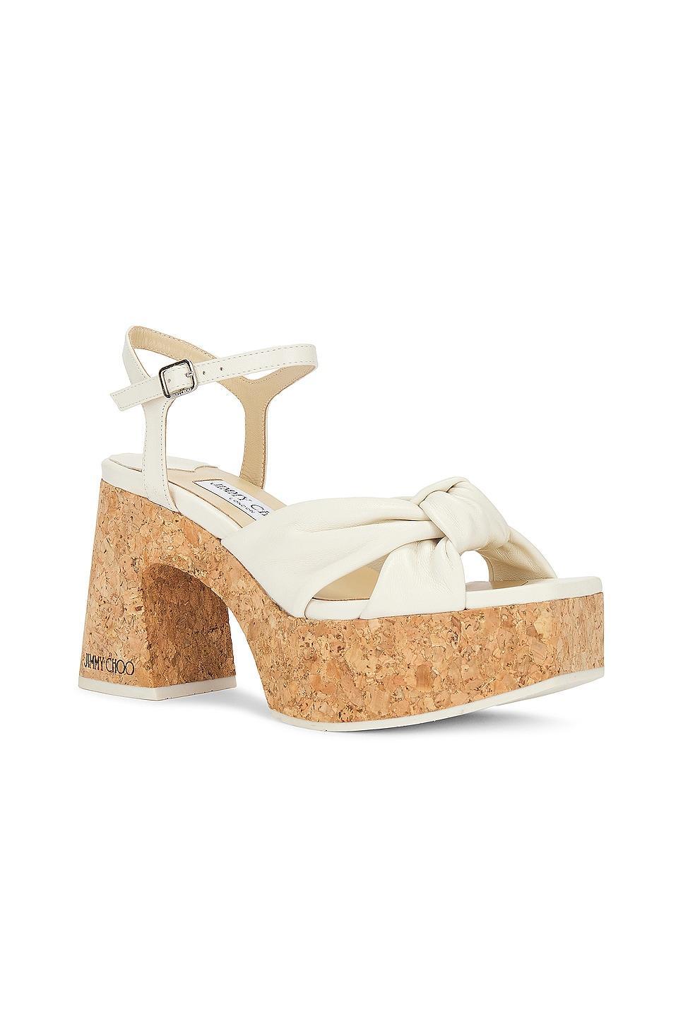 Jimmy Choo Heloise 95 Wedge in Cream Product Image