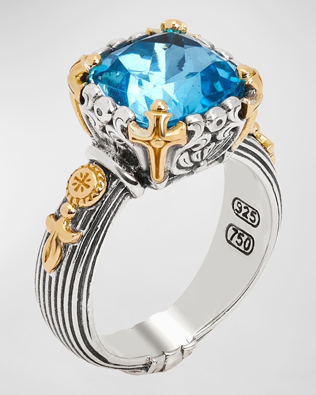 Womens Delos 2.0 Utopia 18K Gold, Sterling Silver & Blue Topaz Ring Product Image