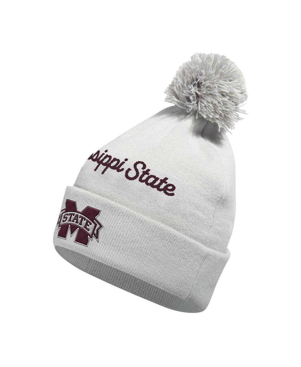 Mens adidas White Mississippi State Bulldogs Cuffed Knit Hat with Pom Product Image