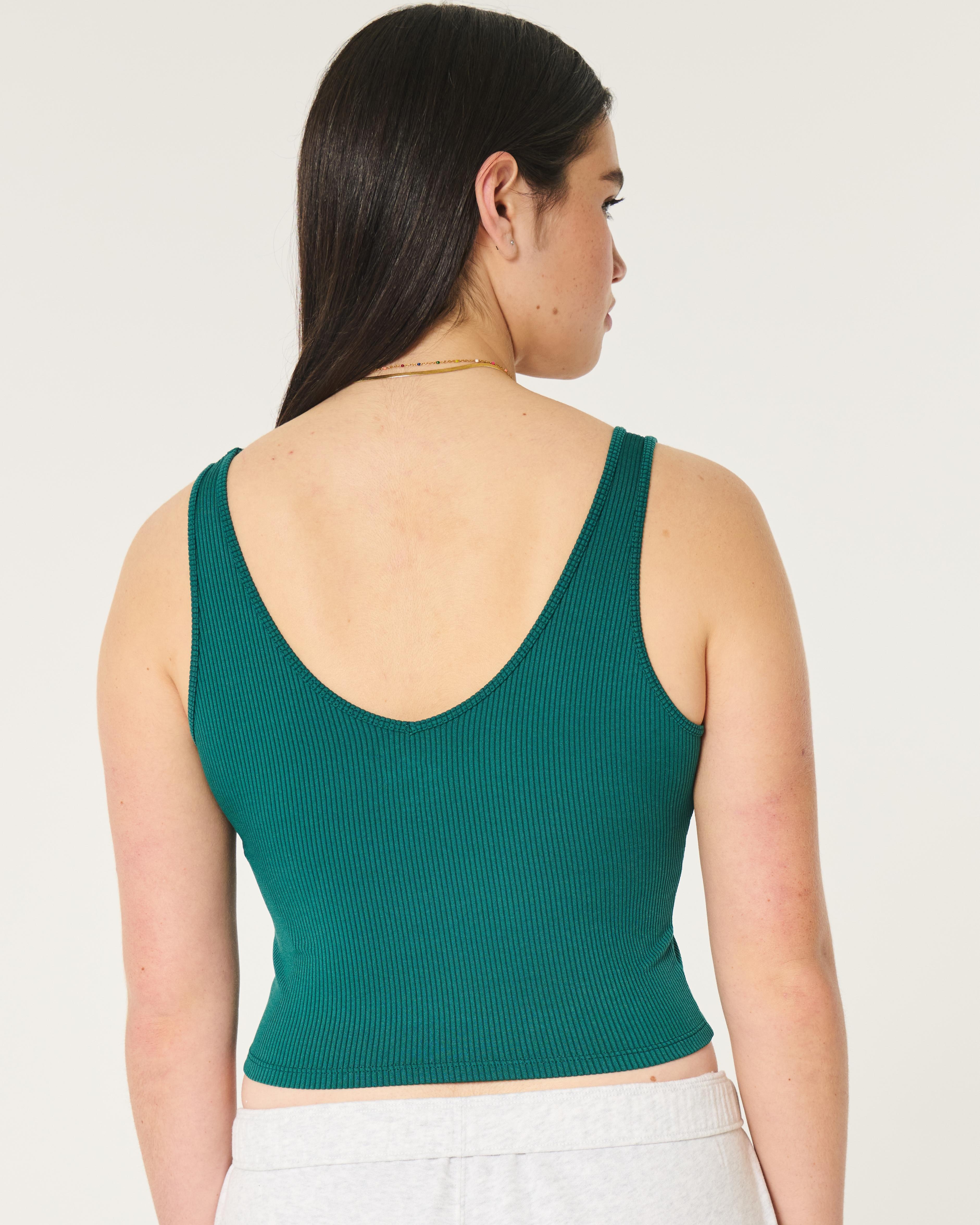 Ribbed Seamless Fabric V-Neck Tank Product Image