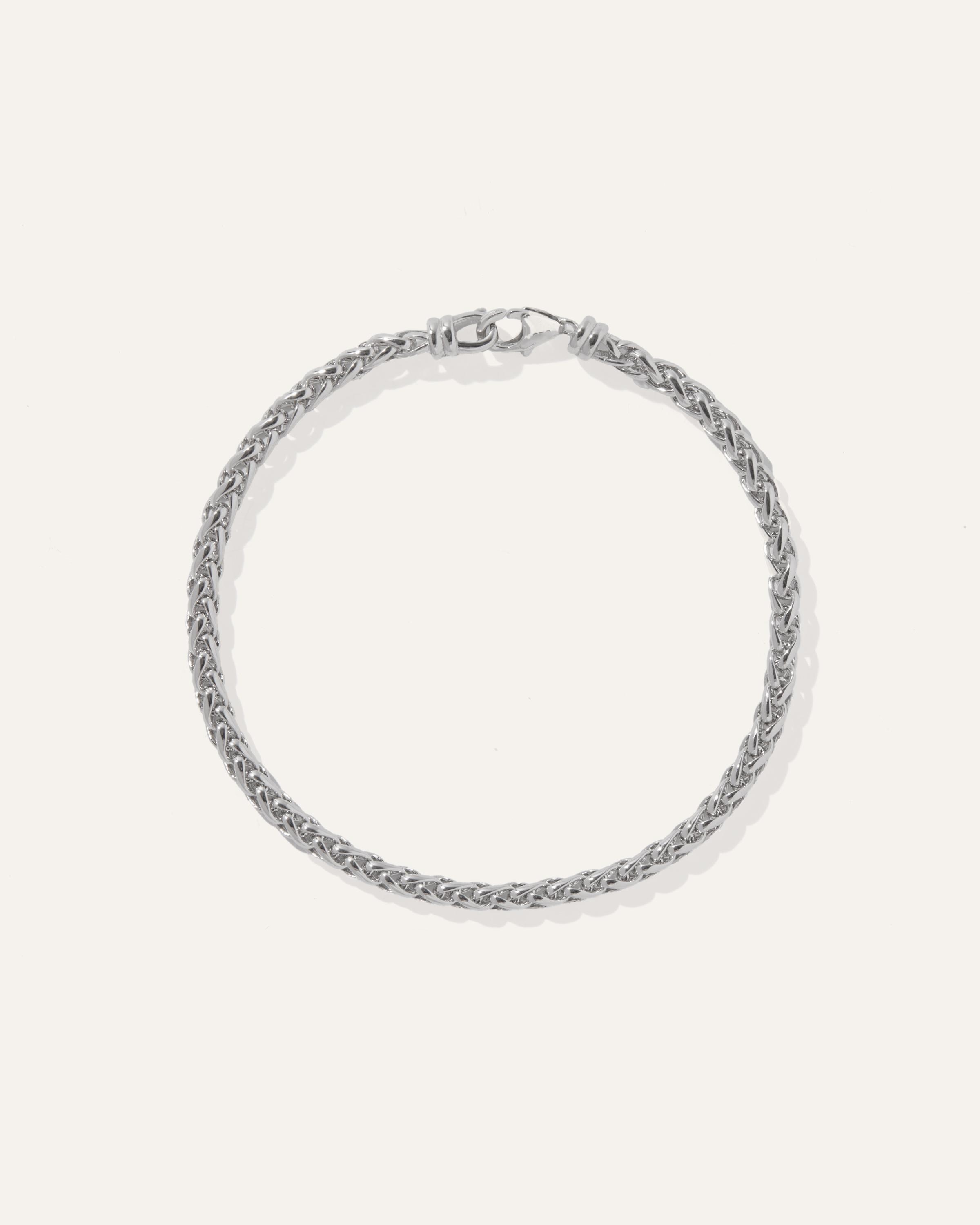 Silver Hook Wheat Chain Bracelet Product Image