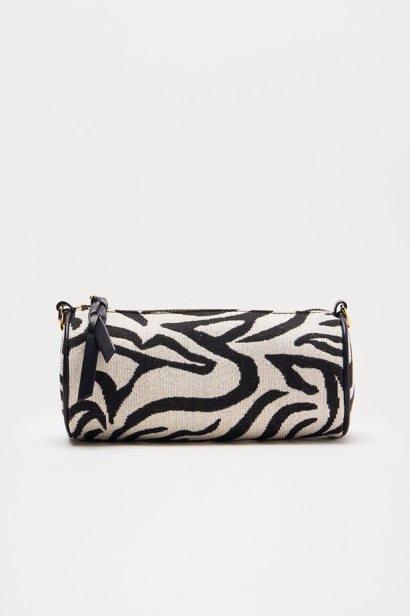 Stripes That Mesmerize Crossbody Bag - Black/White Product Image