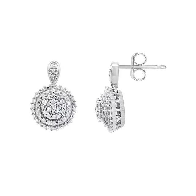 Celebration Gems Sterling Silver 1/10 Carat T.W. Diamond Drop Earrings, Womens Product Image