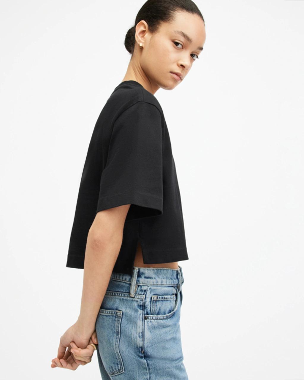 Lottie Oversized Cropped T-shirt In Black product image