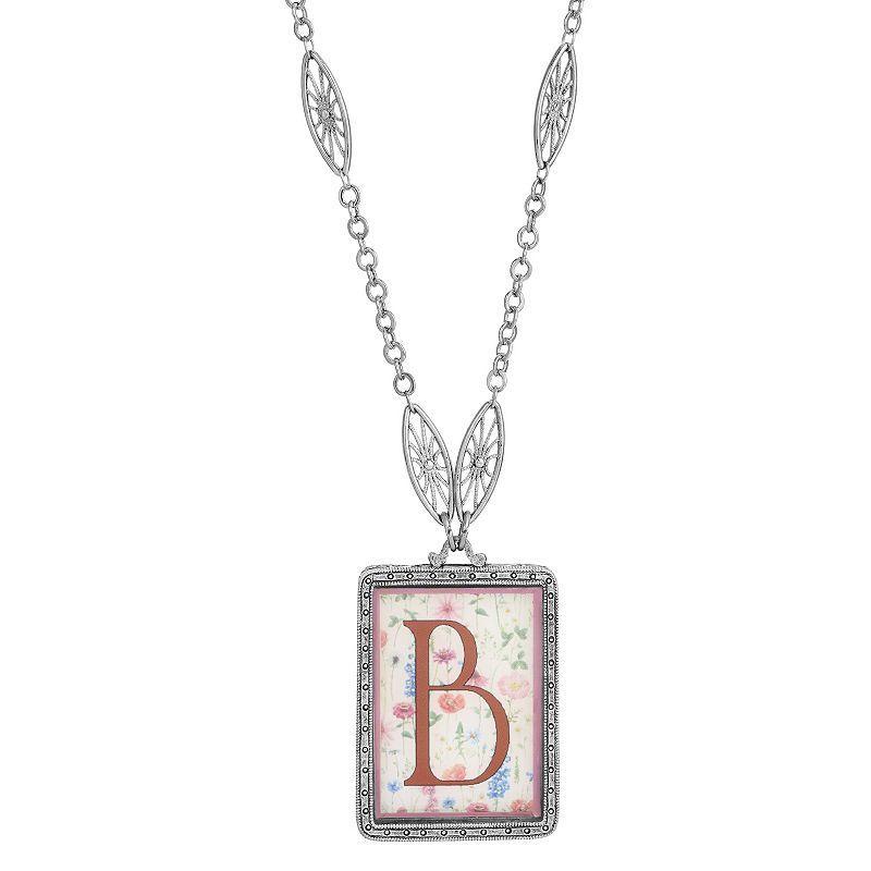 1928 Floral Motif Initial Pendant, Womens, Z Product Image