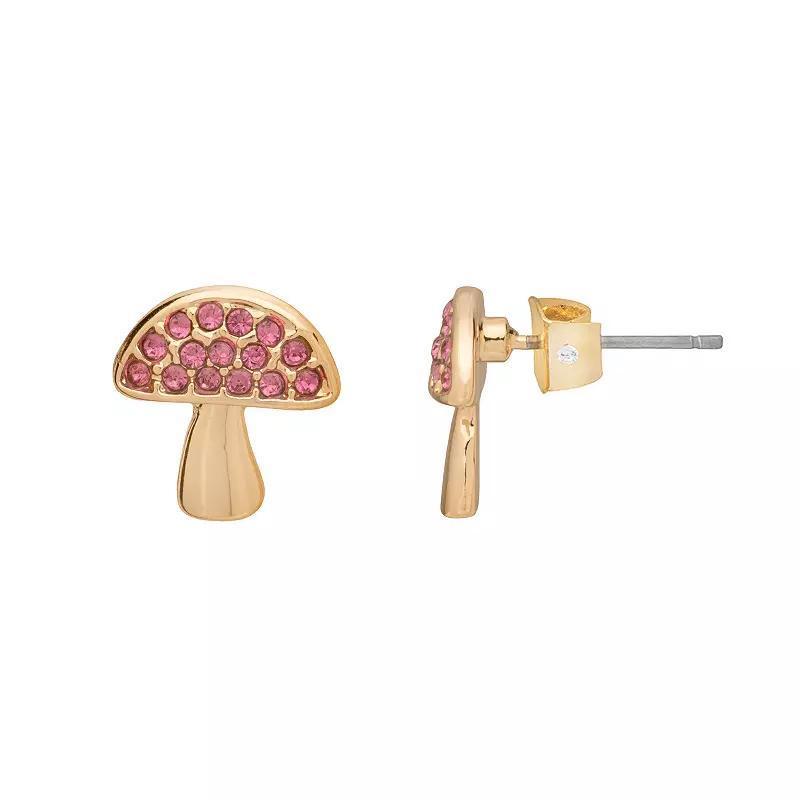 LC Lauren Conrad Pave Mushroom Stud Earrings, Womens, Pink Product Image