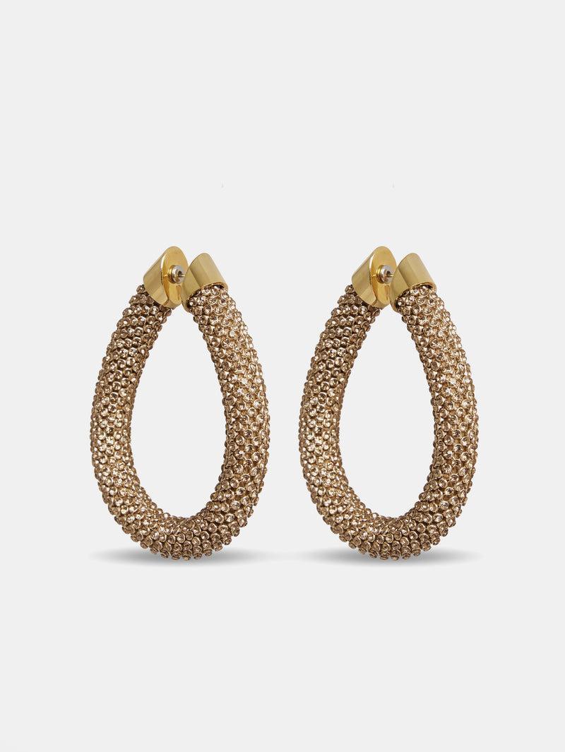 Gold Pixel earrings in micro crystals Product Image