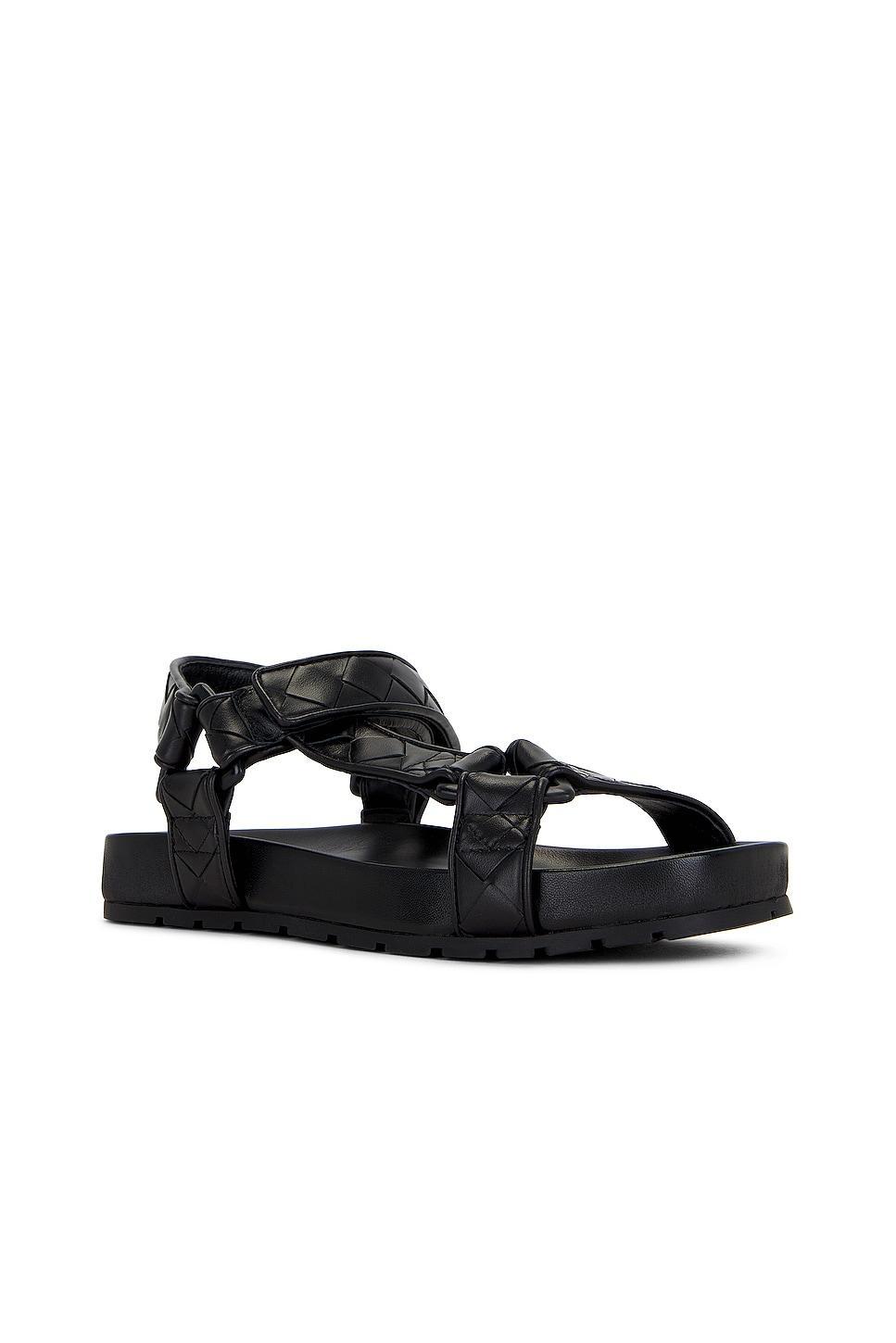 Bottega Veneta Trip Flat Sandal in Black - Black. Size 39 (also in 36, 37, 40, 41). Product Image