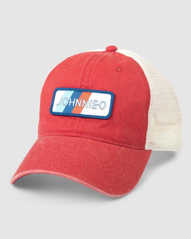 Red Blue Patch Trucker Hat Male Product Image