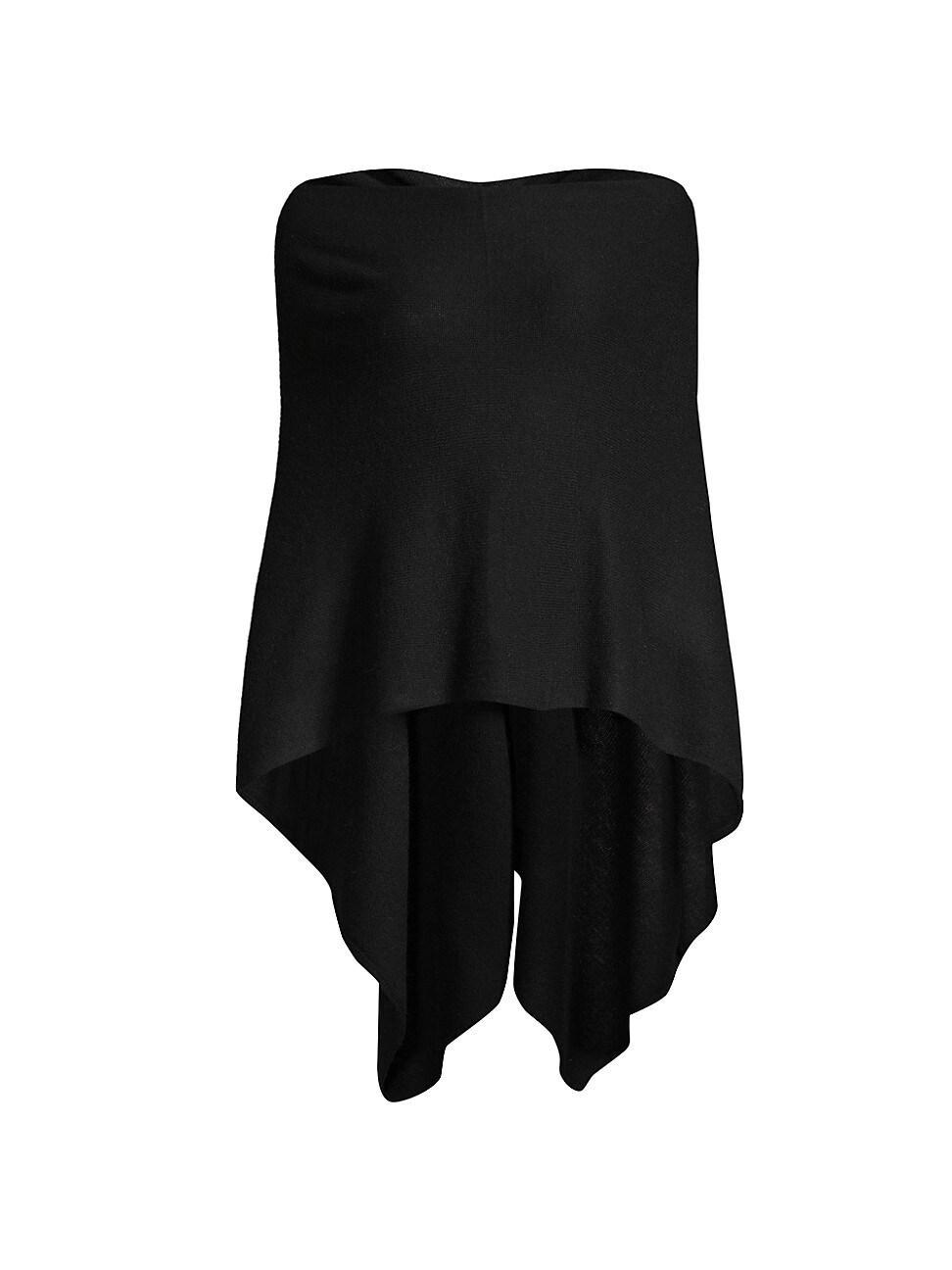 Womens Cashmere Ruana Shawl - Black Product Image