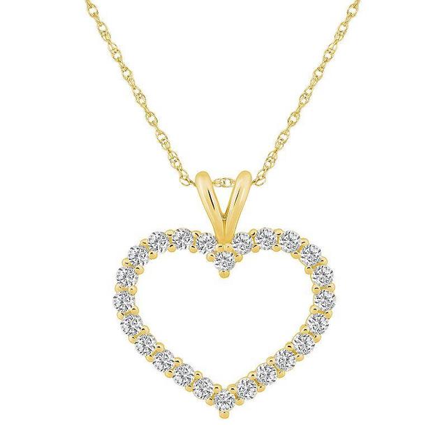 Alyson Layne 14k Gold 1 1/10 Carat T.W. Diamond Heart Pendant Necklace, Womens Product Image